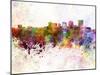 Dayton Skyline in Watercolor Background-paulrommer-Mounted Art Print