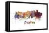 Dayton Skyline in Watercolor-paulrommer-Framed Stretched Canvas