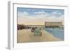 Daytona Beach, FL - Beach View of Pier Casino-Lantern Press-Framed Art Print