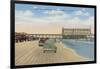 Daytona Beach, FL - Beach View of Pier Casino-Lantern Press-Framed Art Print