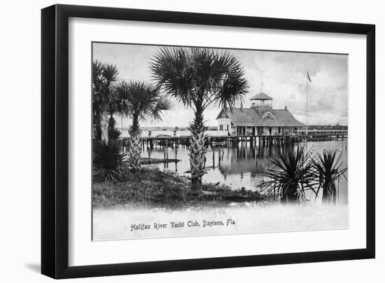 Daytona Beach, Florida - Halifax River Yacht Club Scene-Lantern Press-Framed Art Print