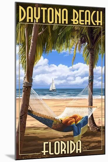 Daytona Beach, Florida - Palms and Hammock-Lantern Press-Mounted Art Print