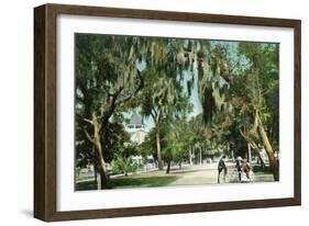 Daytona Beach, Florida - Ridgewood Ave and Hotel View-Lantern Press-Framed Art Print