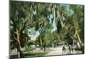 Daytona Beach, Florida - Ridgewood Ave and Hotel View-Lantern Press-Mounted Art Print