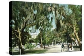 Daytona Beach, Florida - Ridgewood Ave and Hotel View-Lantern Press-Stretched Canvas