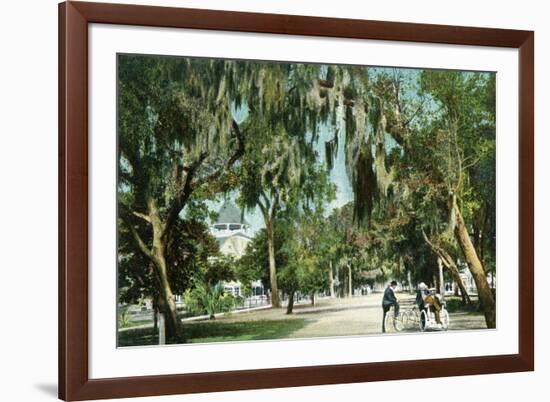 Daytona Beach, Florida - Ridgewood Ave and Hotel View-Lantern Press-Framed Art Print