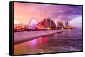 Daytona Beach, Florida, USA Beachfront Skyline.-SeanPavonePhoto-Framed Stretched Canvas