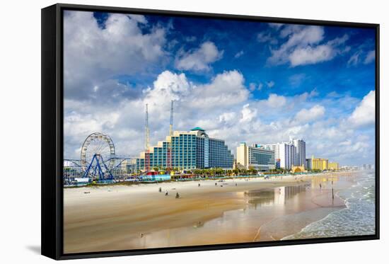 Daytona Beach, Florida, USA Beachfront Skyline.-SeanPavonePhoto-Framed Stretched Canvas