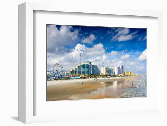 Daytona Beach, Florida, USA Beachfront Skyline.-SeanPavonePhoto-Framed Premium Photographic Print