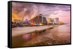 Daytona Beach, Florida, USA Beachfront Skyline.-SeanPavonePhoto-Framed Stretched Canvas