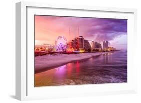 Daytona Beach, Florida, USA Beachfront Skyline.-SeanPavonePhoto-Framed Photographic Print