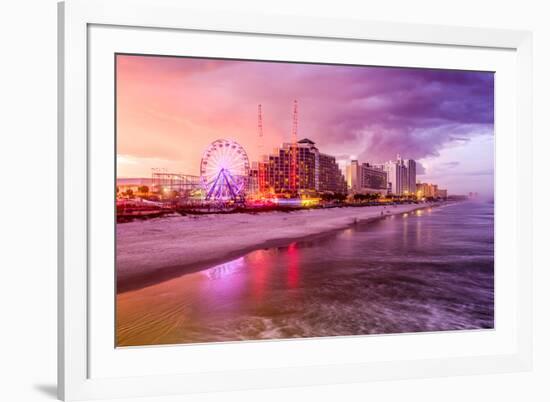 Daytona Beach, Florida, USA Beachfront Skyline.-SeanPavonePhoto-Framed Photographic Print