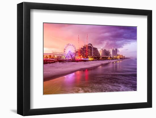 Daytona Beach, Florida, USA Beachfront Skyline.-SeanPavonePhoto-Framed Photographic Print