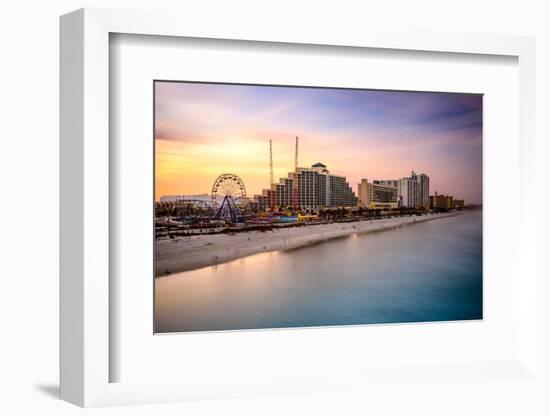 Daytona Beach, Florida, USA Beachfront Skyline.-SeanPavonePhoto-Framed Photographic Print