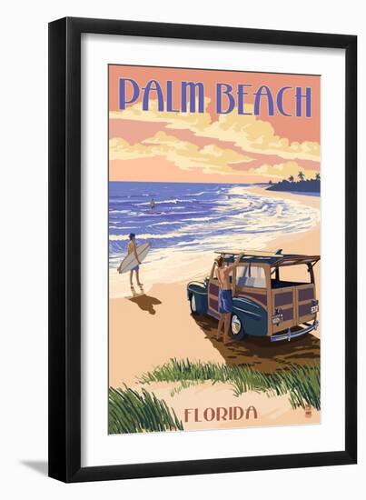 Daytona Beach, Florida - Woody on the Beach-Lantern Press-Framed Art Print