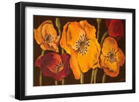 Dazzling Poppies II (Black)-Josefina-Framed Art Print