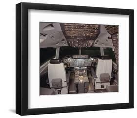 DC-10 jetliner flight Deck-null-Framed Art Print