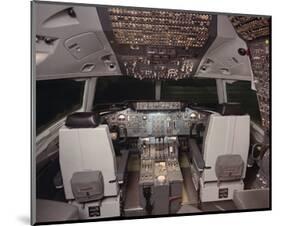 DC-10 jetliner flight Deck-null-Mounted Art Print