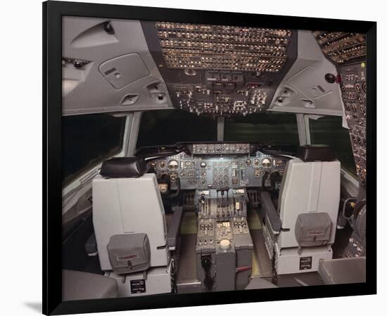 DC-10 jetliner flight Deck-null-Framed Art Print