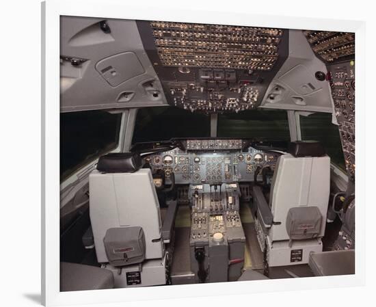 DC-10 jetliner flight Deck-null-Framed Art Print
