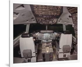 DC-10 jetliner flight Deck-null-Framed Art Print