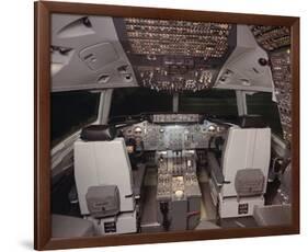 DC-10 jetliner flight Deck-null-Framed Art Print