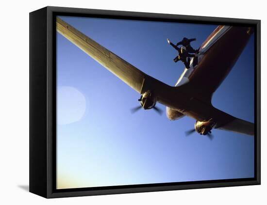 Dc-3 Airplane and Skydivers Zephyrhills, Florida, USA-null-Framed Stretched Canvas