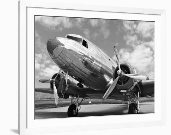 DC-3 in air field, Arizona-null-Framed Art Print