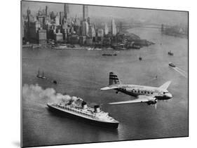 DC-3, SS Normandie, New York, 1938-Clyde Sunderland-Mounted Art Print