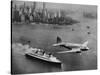 DC-3, SS Normandie, New York, 1938-Clyde Sunderland-Stretched Canvas