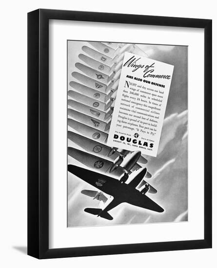 DC-3 Wings of Commerce Ad-null-Framed Art Print