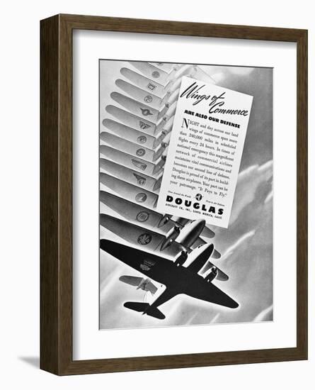 DC-3 Wings of Commerce Ad-null-Framed Art Print