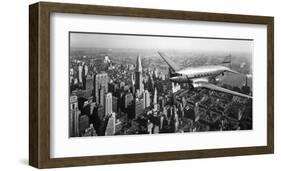 DC-4 over Manhattan, NYC-null-Framed Art Print