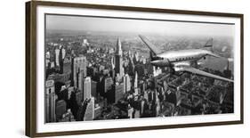 DC-4 over Manhattan, NYC-null-Framed Art Print