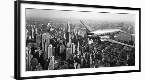 DC-4 over Manhattan, NYC-null-Framed Art Print