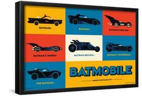 DC Comics Batman: 85th Anniversary - Minimalist The Batmobiles-Trends International-Framed Poster