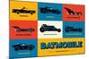 DC Comics Batman: 85th Anniversary - Minimalist The Batmobiles-Trends International-Mounted Poster