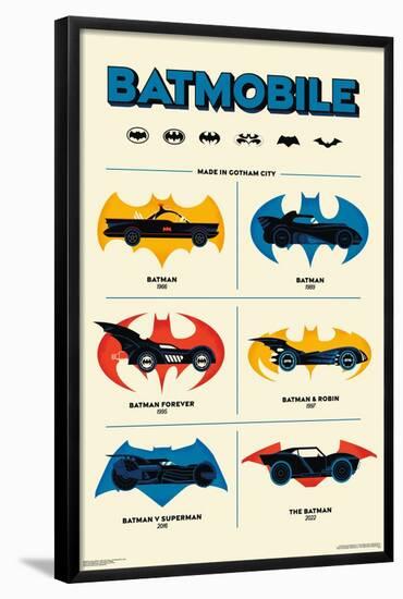 DC Comics Batman: 85th Anniversary - The Batmobiles Logos-Trends International-Framed Poster