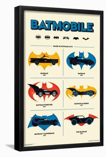 DC Comics Batman: 85th Anniversary - The Batmobiles Logos-Trends International-Framed Poster