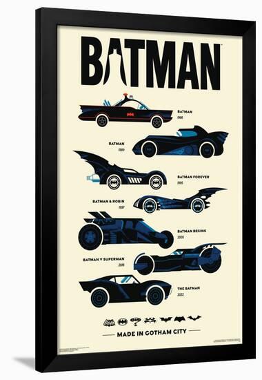 DC Comics Batman: 85th Anniversary - The Batmobiles Made In Gotham-Trends International-Framed Poster