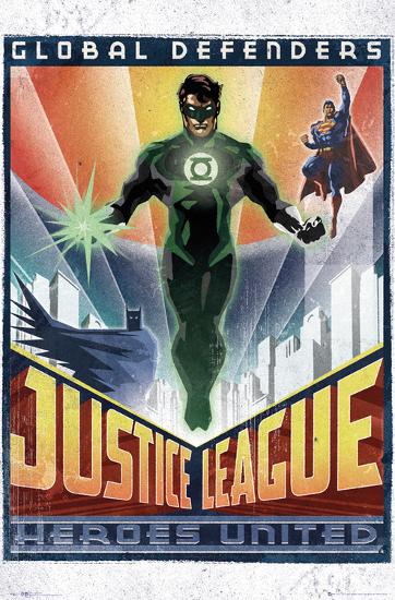 DC Comics Green Lantern - Art Deco-null-Lamina Framed Poster