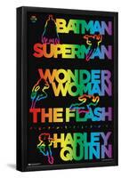 DC Comics Justice League - Rainbow Silhouette-Trends International-Framed Poster