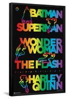 DC Comics Justice League - Rainbow Silhouette-Trends International-Framed Poster