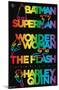 DC Comics Justice League - Rainbow Silhouette-Trends International-Mounted Poster