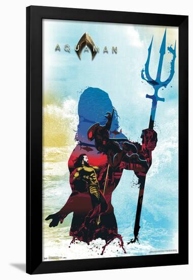 DC Comics Movie - Aquaman - Arthur Silhouette-Trends International-Framed Poster