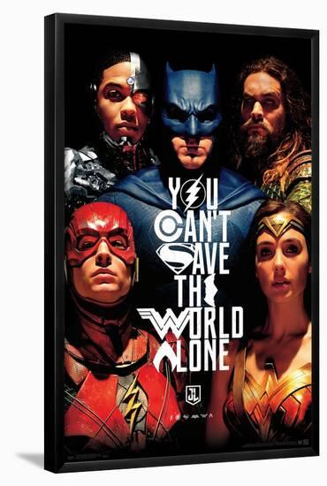 DC Comics Movie - Justice League - Save The World-Trends International-Framed Poster