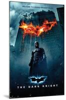 DC Comics Movie - The Dark Knight - Batman Logo on Fire One Sheet Premium Poster-null-Mounted Standard Poster