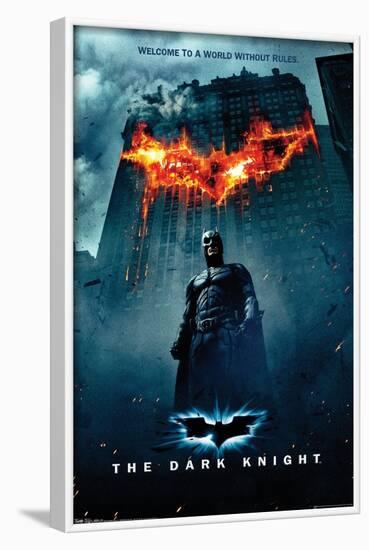 DC Comics Movie - The Dark Knight - Batman Logo on Fire One Sheet Premium Poster-null-Framed Poster