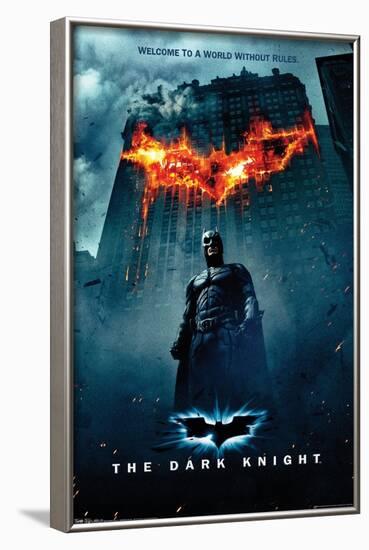 DC Comics Movie - The Dark Knight - Batman Logo on Fire One Sheet Premium Poster-null-Framed Poster