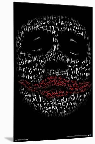 DC Comics Movie - The Dark Knight - The Joker Face In Text-Trends International-Mounted Poster